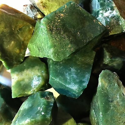 1000 Carat Lots Of Green Jasper Rough + A Free Faceted Gemstone