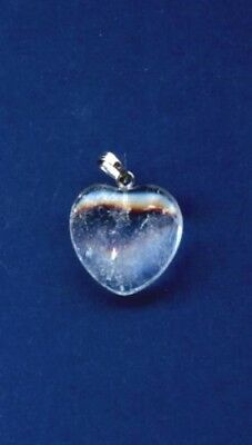 Clear Quartz Heart Gemstone Pendant - 3/4"
