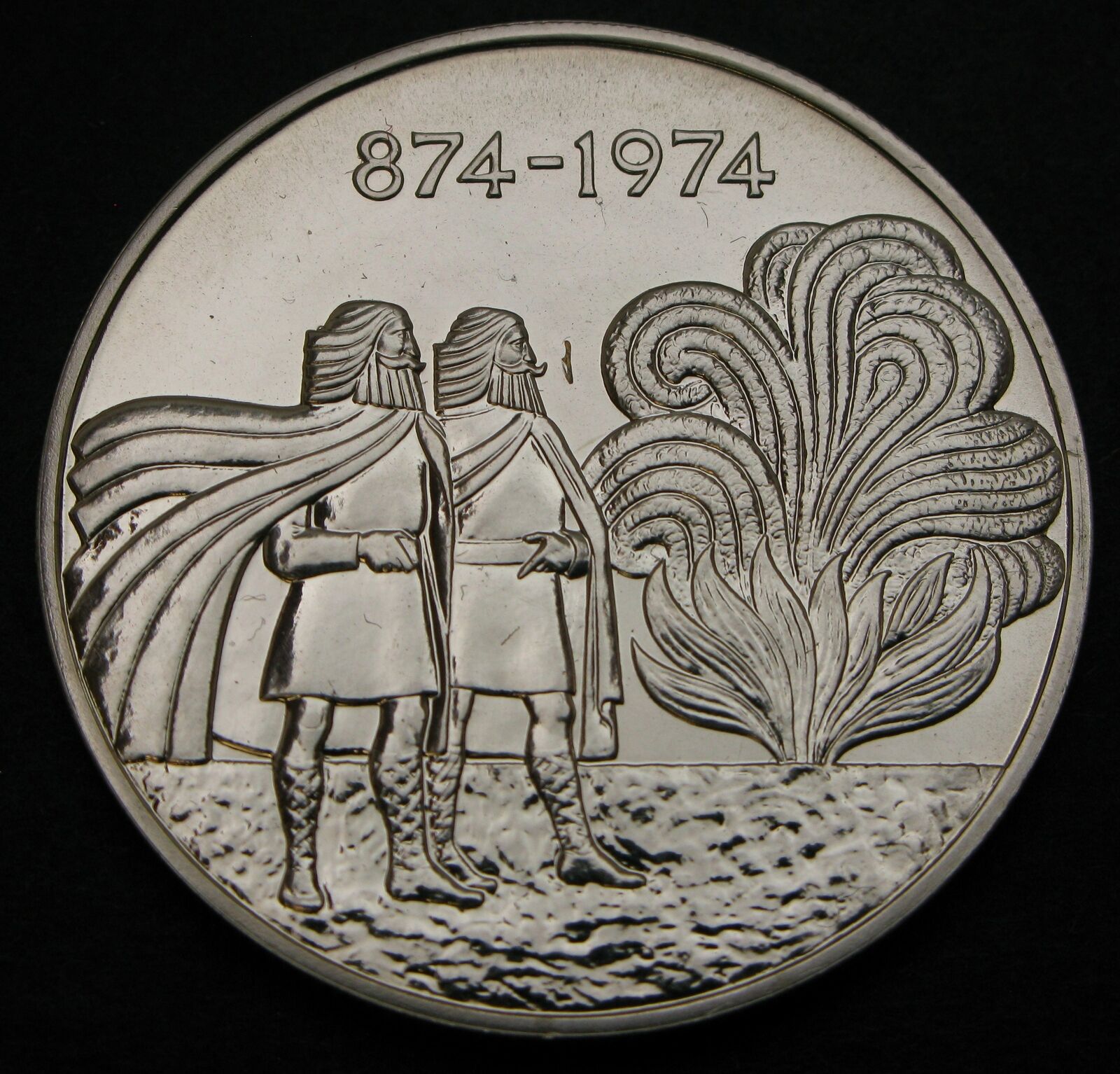 Iceland 1000 Kronur Nd(1974) - Silver - 1st Settlement - Aunc - 2840