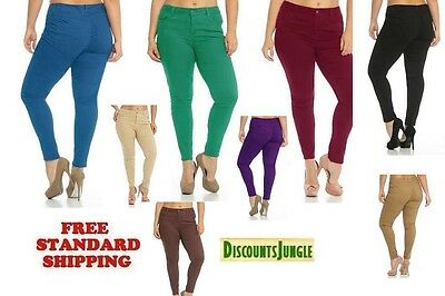 New 1826 Women's Plus Size Stretchy Twill Jeans Mid-risd Premium Skinny Pants