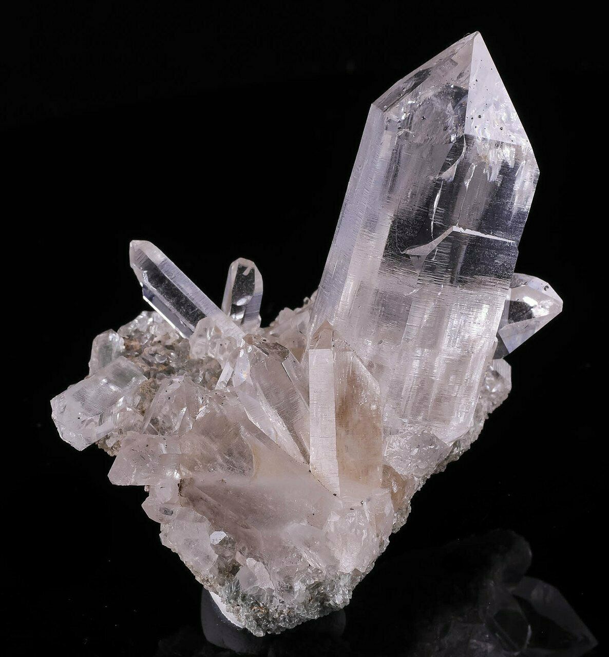 7.5cm Clear Quartz With Anatase Cluster From North India 7454