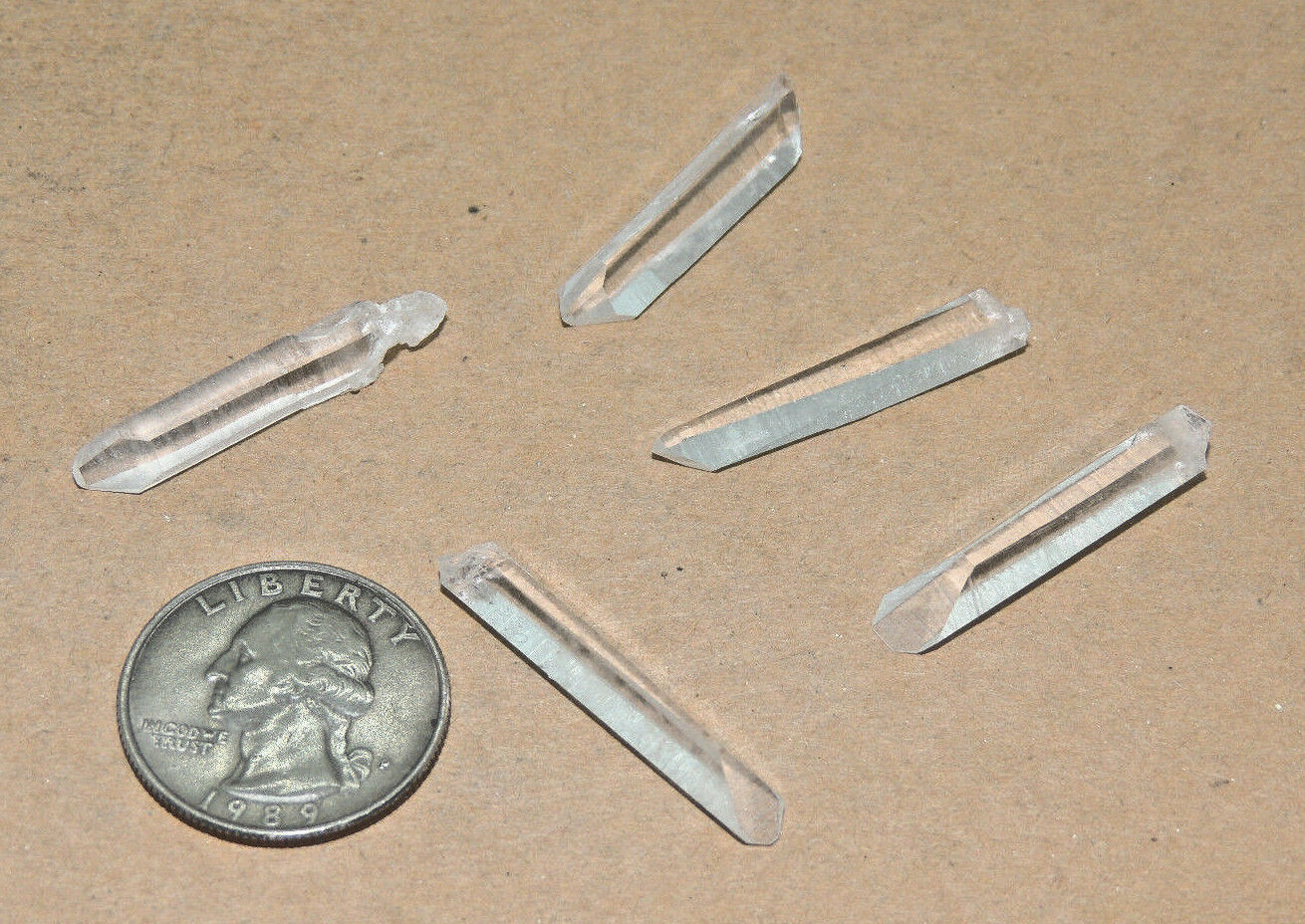 Natural Quartz Crystal Points 1 X 1/4 Set Of 5 (14091)